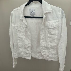 White linen Denim Jacket